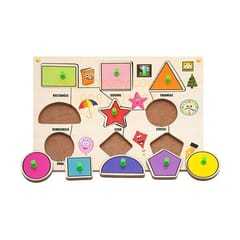 Wooden Puzzle with Knobs Educational and Learning Toy for Kids (Shapes)