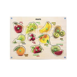 Wooden Puzzle with Knobs Educational and Learning Toy for Kids (Fruits)