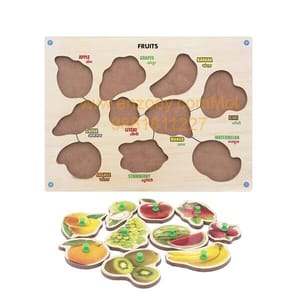 Wooden Puzzle with Knobs Educational and Learning Toy for Kids (Fruits)