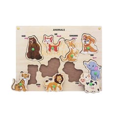 Wooden Puzzle with Knobs Educational and Learning Toy for Kids (Animal)