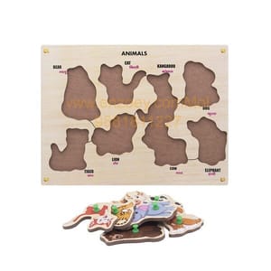 Wooden Puzzle with Knobs Educational and Learning Toy for Kids (Animal)