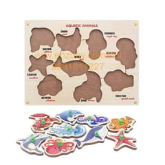 Wooden Puzzle with Knobs Educational and Learning Toy for Kids (Aquatic Animal)