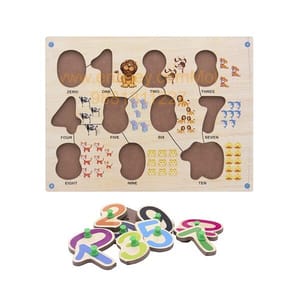 Wooden Puzzle with Knobs Educational and Learning Toy for Kids (Number)