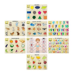 Wooden Puzzle Without Knobs Educational and Learning Toy for Kids(Set of 8)