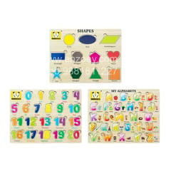 Wooden Puzzles Brain Teasers Toy Educational Gift for Baby Toddlers Kids(Set of 5)