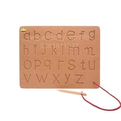 ABC Capital Small and Tamil Vowel and Consonant Wooden Tracing Slate Writing Practice Board with Dummy Pencil Set of 4 Board for Kids Boys & Girls Age 2+ (Brown)