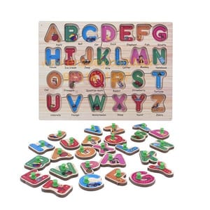 Wooden Puzzle with Knobs Educational and Learning Toy for Kids (Alphabet)