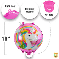 Unicorn Foil Balloons decoration Set of 5 pcs (22.8" - 1 pcs & 18" - 4pcs) for theme Birthday party Decorations