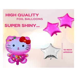 Hello Kitty Theme Foil Balloon Decoration for girls theme birthday party With Decoration service at your place