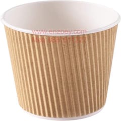 Products Disposable Ripple Paper Cup for Hot Coffee/Drinks for Party (Brown)