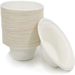 Sugarcane Bagasse 100% Eco Friendly Disposable Bowl for Party and Religious Function(350 ML Pack of 50)