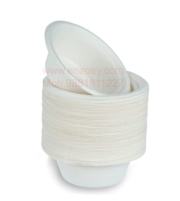 100%Bio-degradable Disposable Round Soup Bowl for Party and Religious Function(350 ml)