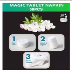 Outdoor Travel Magic Compressed Disposable Towel Tablet Capsules Cloth Wipes Paper Tissue Pack Of 50