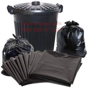 Biodegradable Garbage Bags (19X21) 3 Packs of 30 Pcs - Black Medium Disposable Dustbin Bags