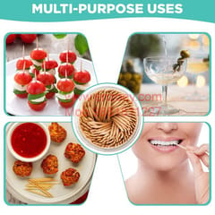 260 Pieces Wooden Toothpicks for Dental Teeth Sturdy Food Picks for Barbeque Fruit Appetizer Unique Home Design Decoration Teeth Cleaning