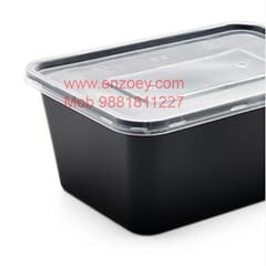 Plastic Food Storage Container Lunch Box 750Ml - Pack of 25 (Black)