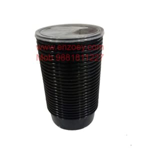 250 ml Black Round Container with Air Tight Transparent Lid:Set of 25