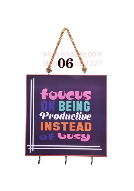 Motivational Thought" Focus On Being Productive Instead Of Busy"  Wooden Wall Hanging