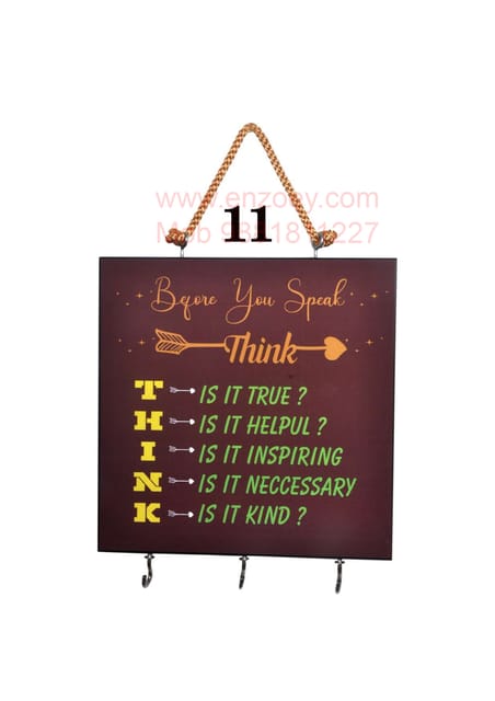 Postive Think Quote Decorative Wooden Wall Hanging