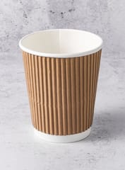 Ripple Paper Cups 150 ML Mug for Coffee, Tea and Cappuccino in Party, Office, Events and Other (Brown, Pack of 25)