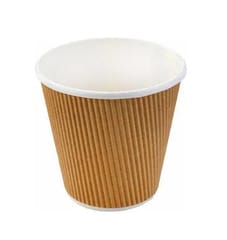 Ripple Paper Cups 150 ML Mug for Coffee, Tea and Cappuccino in Party, Office, Events and Other (Brown, Pack of 25)