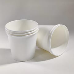 Paper Glass Disposable Tea/Coffee Cups, Set of 50 pcs, 200 ml - White