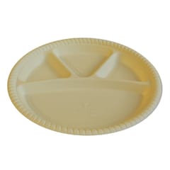 ECOEAT  Round Plate 11 Inch 4 Compartment Pack of 25 Compostable & Biodegradable Constrach Tableware