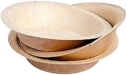 Areca Leaf Bowl , 5.5 inch Disposable Round Bowls ( Pack of 20) , Areca Palm Leaf Bowl,Dona or Katori for Daal and Other Liquid Items for Party and Function