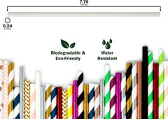 White Paper Straws - Biodegradable Disposable Drinking Straws for Juices, Shakes, Smoothies For Cake Pops in Birthday, Anniversary, Wedding Celebrations, Party Decor, & Supplies (Pack of 100)