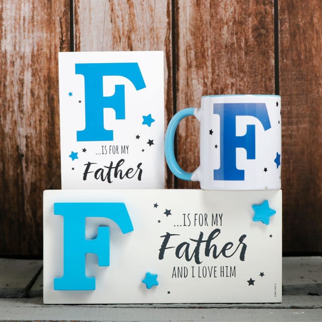 KEEP SAKE Father's Day Gift Combo with Ceramic Mug and Elevated Initial Quotation with a FREE GREETING CARD