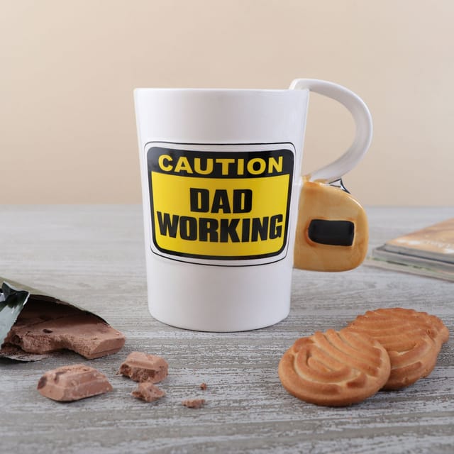 Caution Dad Working Mug Perfect Gift For Father's Day