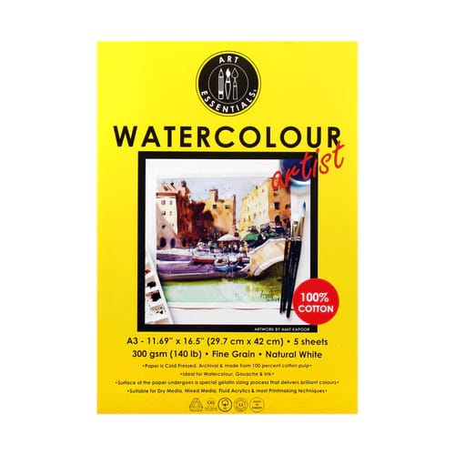 ART ESSENTIALS WATERCOLOUR ARTIST 100% COTTON 300 GSM