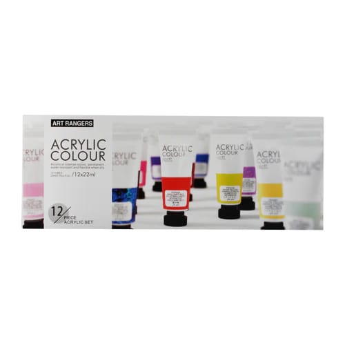 ACRYLIC COLOUR SET (12 SHADES X 22 ML)