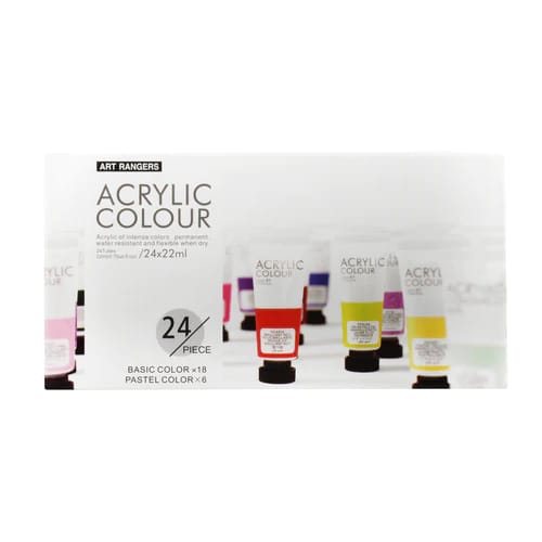 ACRYLIC COLOUR SET (24 SHADES X 22 ML)