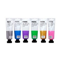 METALLIC ACRYLIC COLOUR FOR STUDIO (6 SHADES X 75 ML)