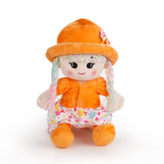 Doll Soft Toy Orange 45 Cm For Kids, Birthday ,Home Decor  , For Girl