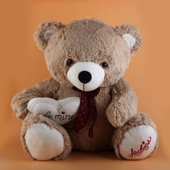 Be Mine Heart Cute Beige Color Teddy Soft Toy 60cm Home Decor , Soft Toy For Kids , Birthday, Anniversary.