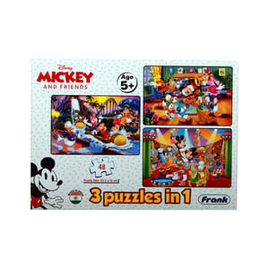 DISNEY MICKY AND FRIENDS 3 PUZZLES IN 1 (48 PCS)