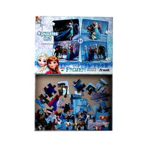 DISNEY FROZEN JIGSAW PUZZLE 4 PUZZLES IN 1.