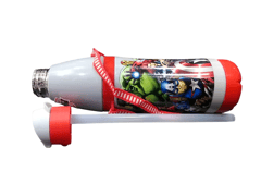 Steel Polo Big Insulated Bottle with Belt 500ml Marvel Avengers Stainless Steel Inner for Back to School Boys, Gift, Return Gift