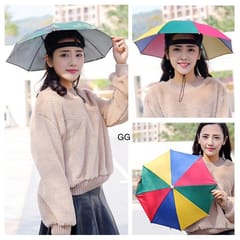 Hat Umbrella Colorful Party Hats , Rainbow Colorful Beach Party Hats , Premium Quality Hat Umbrella For Kids & Adults , Polyester Umbrella Size  In open 52 cm ,Size In Fold 30 cm ,Gift For Your Kids In Rainy Season