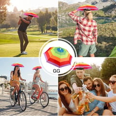 Hat Umbrella Colorful Party Hats , Rainbow Colorful Beach Party Hats , Premium Quality Hat Umbrella For Kids & Adults , Polyester Umbrella Size  In open 52 cm ,Size In Fold 30 cm ,Gift For Your Kids In Rainy Season