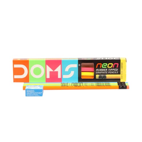 DOMS NEON RUBBER TIPPED GRAPHITE PENCILS 7940