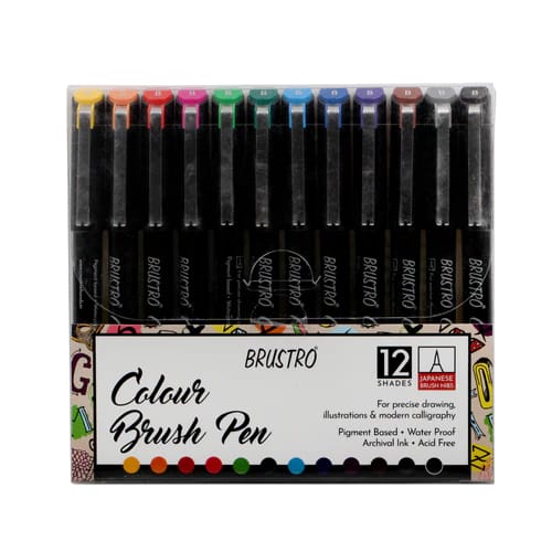 Dual Tip Colorful Art Markers Sketch Pens 24 Colours with Carrying Case for  Painting Sketching Calligraphy Drawing -Brush Markers Twin Head Permanent  Colouring Marker Pens for Kids Adult | Bennort