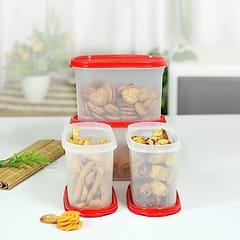 Tupperware Plastic Storage Container- 1.1 liters, 4 Pieces, White , Gift Set , kitchen accessories