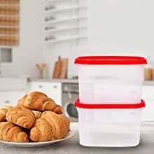 Tupperware Plastic Storage Container- 1.1 liters, 4 Pieces, White , Gift Set , kitchen accessories