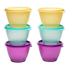 Tupperware Plastic Container - 400ml, 6 Pieces, Multicolour , Kitchen Accesories Bowl Set Pack Of 6 Pcs