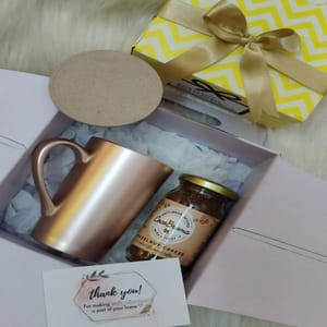 "Copper Shopper" Diwali Hamper Box 26( 1 mug,1 coaster,1 Coffee,1 Customised Greeting Card)