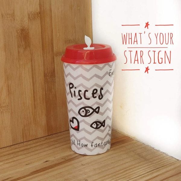 Pisces Sun Sign Sipper & Coffee Cup - Zodiac Cups Set of 1