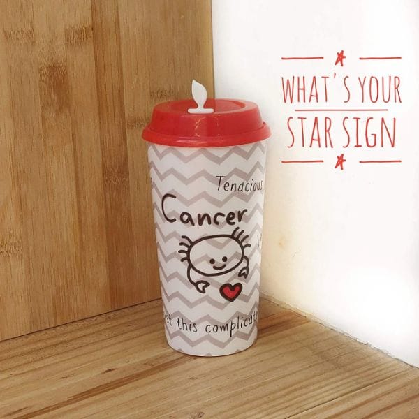 Cancer Sun Sign Sipper & Coffee Cup - Zodiac Cups Set of 1